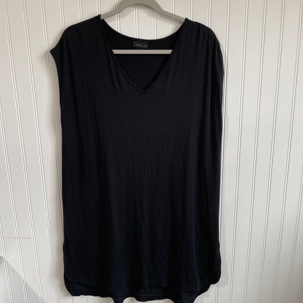 J Jill Wearever Collection Dress Womens Small Jersey Knit Stretch Black T Shirt